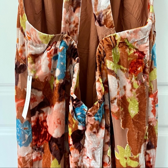 Anthropologie Halter Velvet Maxi Dress Honey M - Picture 10 of 13